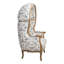 Chaise ballon rembourrée en coton et lin à motif floral