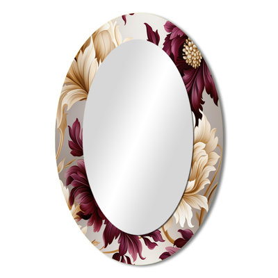 Royal Victorian Flourish Victorian Pattern - Gold Oval Wall Mirror Decor