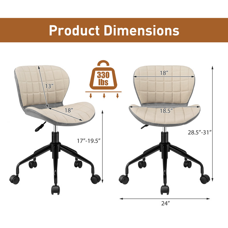 Metro Lane Blasa Linen Office Chair, Grey