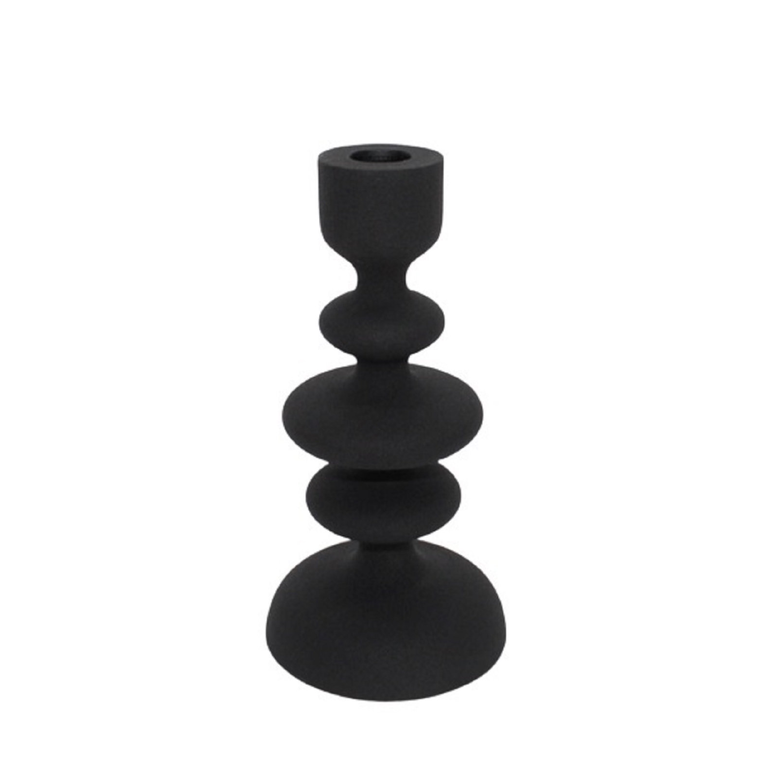 Giedre Aluminium Candle Holder, Black, 8" H x 4" W x 4" D