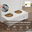 Station d'alimentation et armoire de rangement pour animaux avec bols surélevés pour chien (blanc)