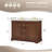 Avery 48 Inch Double Bathroom Vanity in Honey Oak, White Quartz Countertop, Undermount Square Sinks (3-Hole), Brushed Gold Trim-98210849-100500654-134316541
