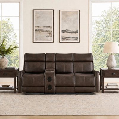 87.8″ Bluetooth Console 3-Seat Power Reclining Sofa with Dual Wall Huggers