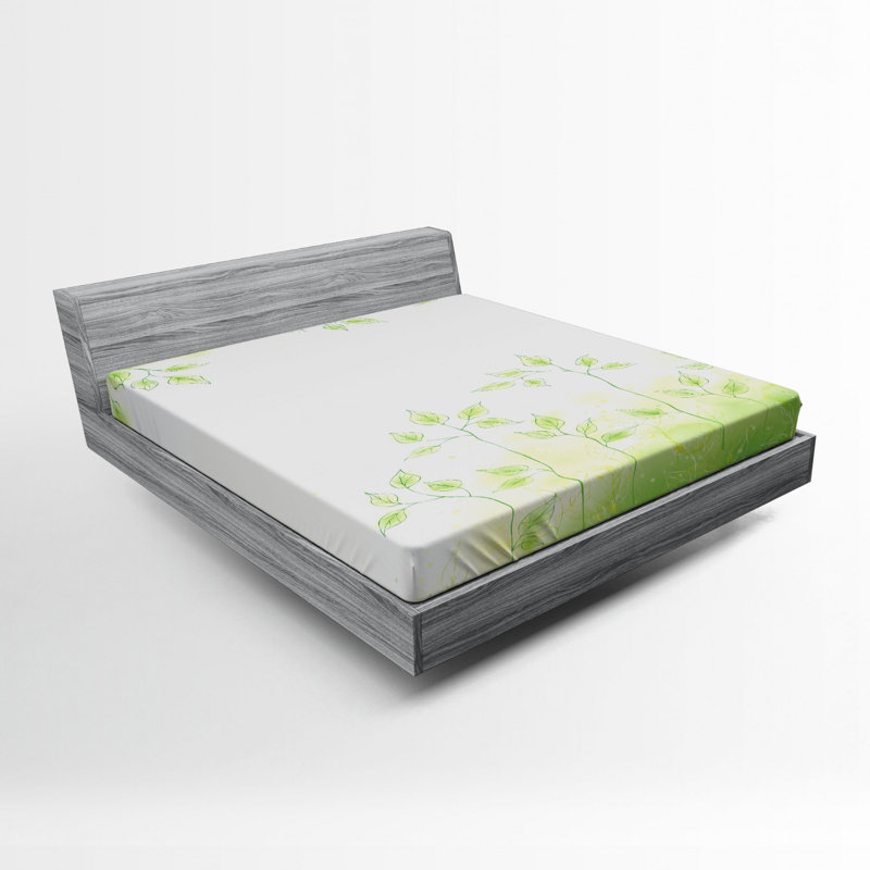 Flower Microfiber Fitted Sheet, Queen Fitted Sheet
