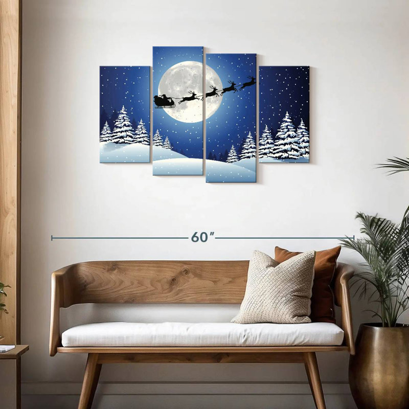 Voyage du Père Noël à Lelend, H 27 po x l 43 po