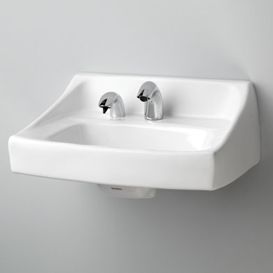 Commercial Vitreous China 21" Wall Mount Bathroom Sink with Overflow