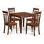 Ensemble de mobilier de salle à manger 5 pièces comprenant une table carrée et 4 chaises en bois d'acajou-1461051958