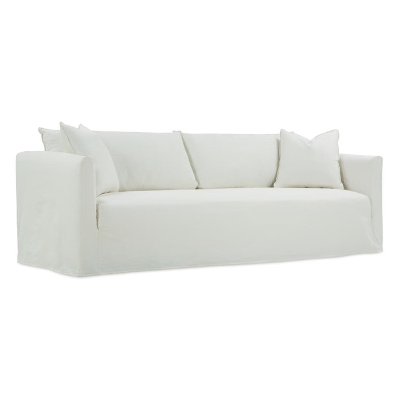 Alana Slipcovered Sofa, Chalk White Linen