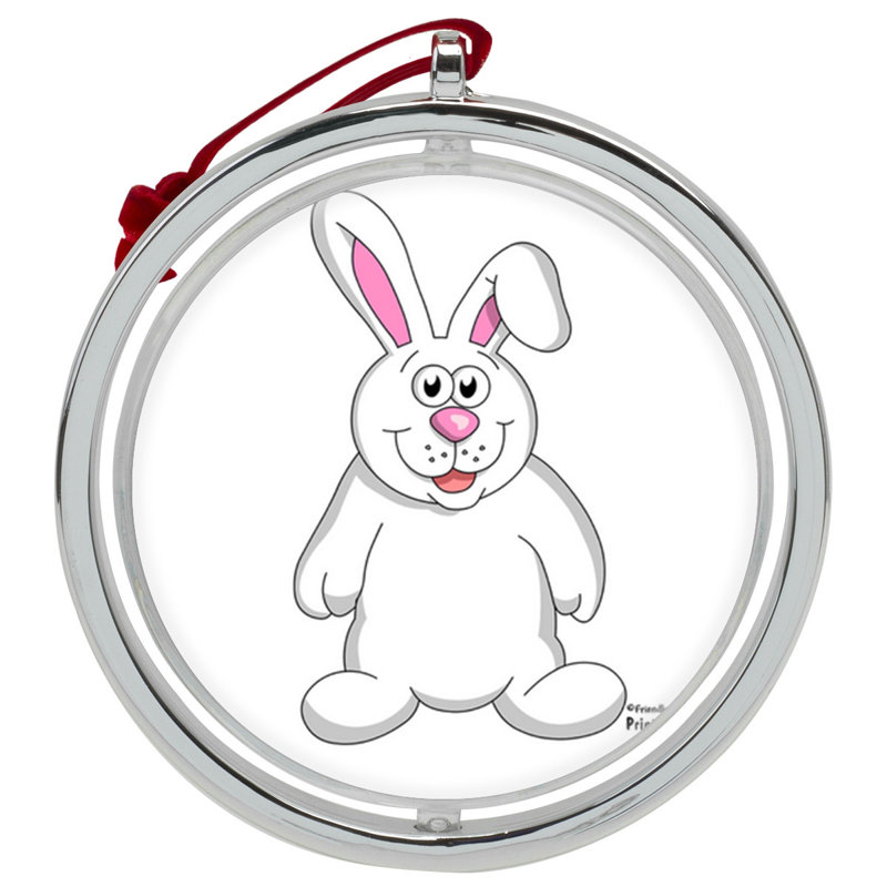 Ornement de Noël personnalisable à double face Lapin Lapin, Oui
