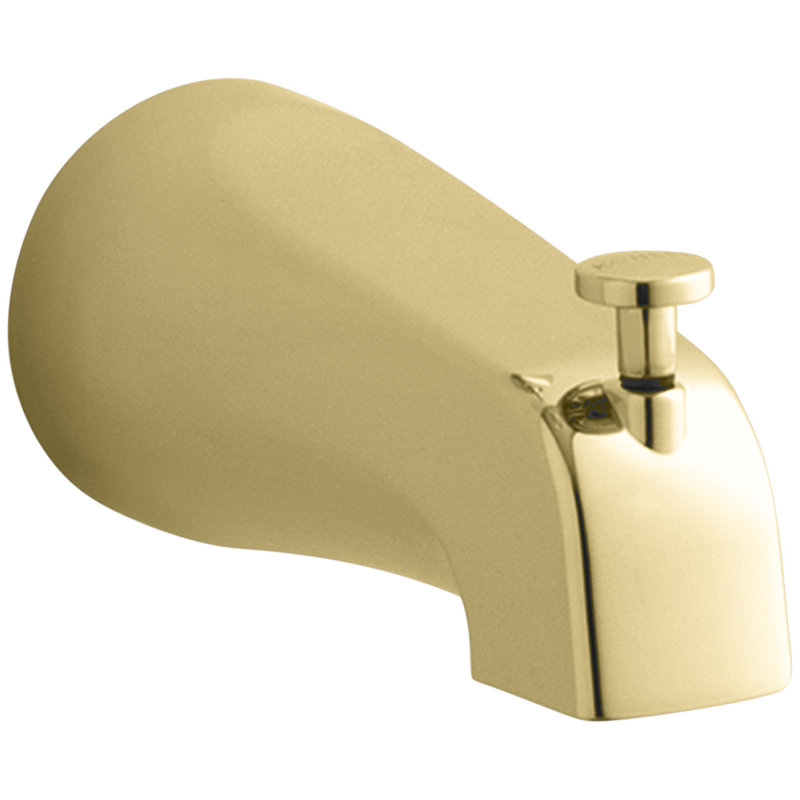 Bec de baignoire à dérivation Coralais 4-7 / 8 "avec raccord NPT, Laiton poli éclatant