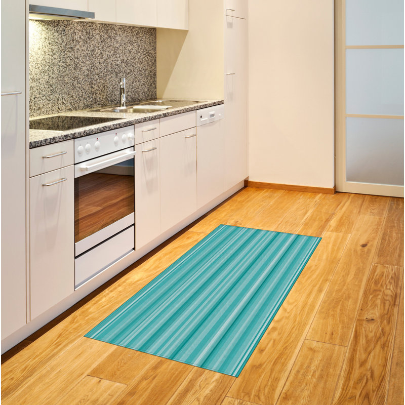 Tapis décoratif à longues fibres en polyester Aqua, Rectangle 2 pi 7 po x 5 pi