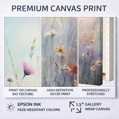 Wildflowers Wander meadows - Art mural de fleurs sauvages pour le salon