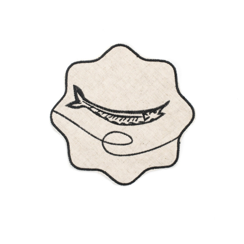 Line Drawing Embroidered Linen Coasters