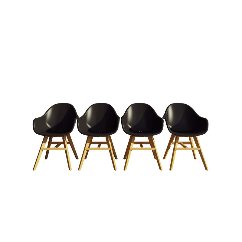 Chaise de patio noire avec accoudoirs Rafael, Noir