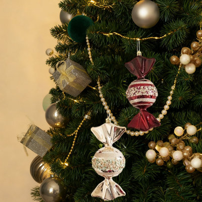 Christmas Decorations Flocked Christmas Balls Christmas Decoration SetMultiple Styles of Christmas Tree Decorations for Other Party Christmas Decor Gi