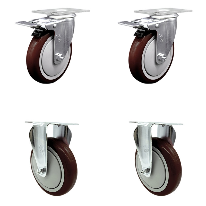 Ensemble de roulettes 4 pièces Cambro Ultra, Marron