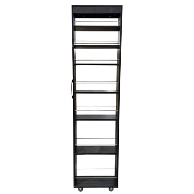 7 - Tier Multi Storage Shelf For Kitchen And Office, Narrow Design Fits Tight Spaces, Ample Open Shelves, Mobile With Organizing Or Office Essentials, Width, Storage, Convenient Handle, Protection
