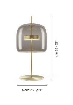 Jube Table Lamp G Smoky Transparent Matt Black 2 L3415 Ul, Matte Gold, Smoky Transparent, 22" H x 10" W x 10" D