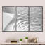 Fractal Curved White 3D Waves - 3 pièces, cadre flottant, impression sur toile-1735040986-1735040981