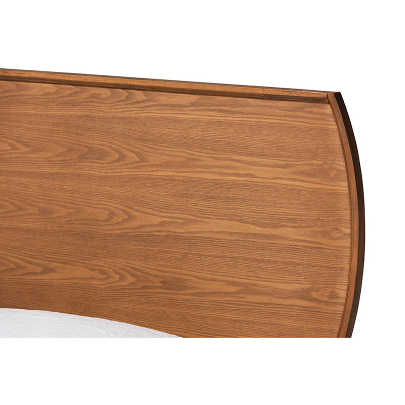 Lit plateforme en bois à finition brune noyer Hewins (grand), Simple