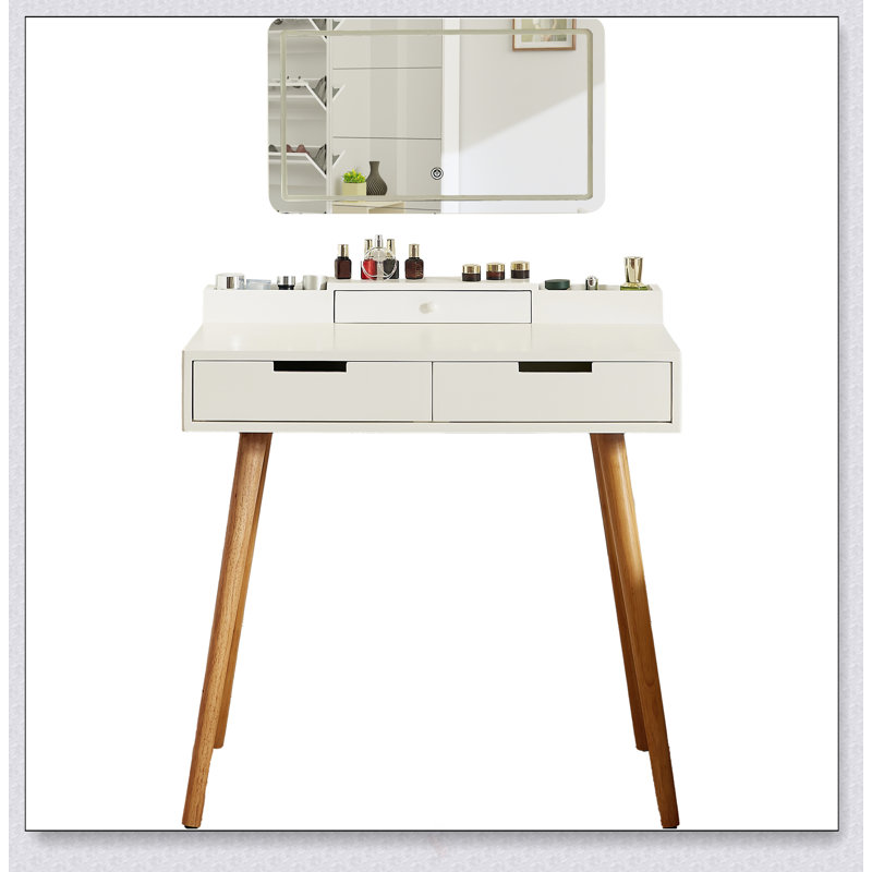 Makeup Vanity Desk With Removable Mirror And Lights, 3 Color Modes & Adjustable Brightness For Flawless Beauty