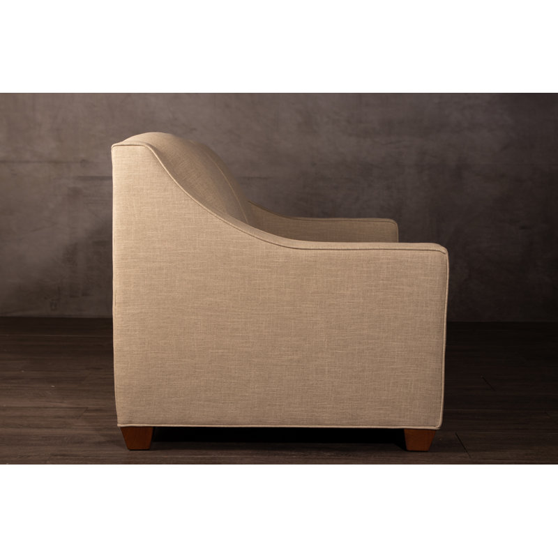 Phillips 52" Square Arm Loveseat with Reversible Cushions, Archetype Hemp, Montana Walnut