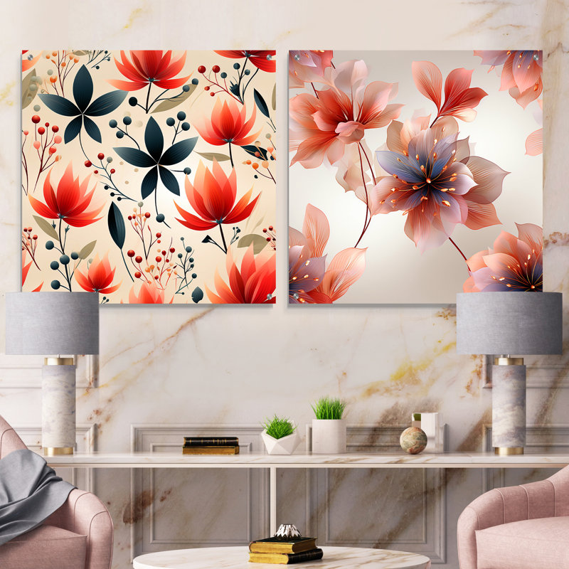 Gaspard - Ensemble de 2 art mural en verre acrylique, H 16 po x l 33 po