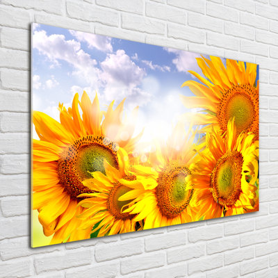 Sunflowers - No Frame Print on Glass