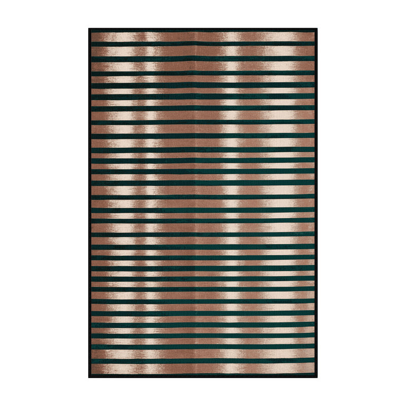 Tapis vert à rayures horizontales lavable à la machine, Tapis de couloir 2 pi x 5 pi