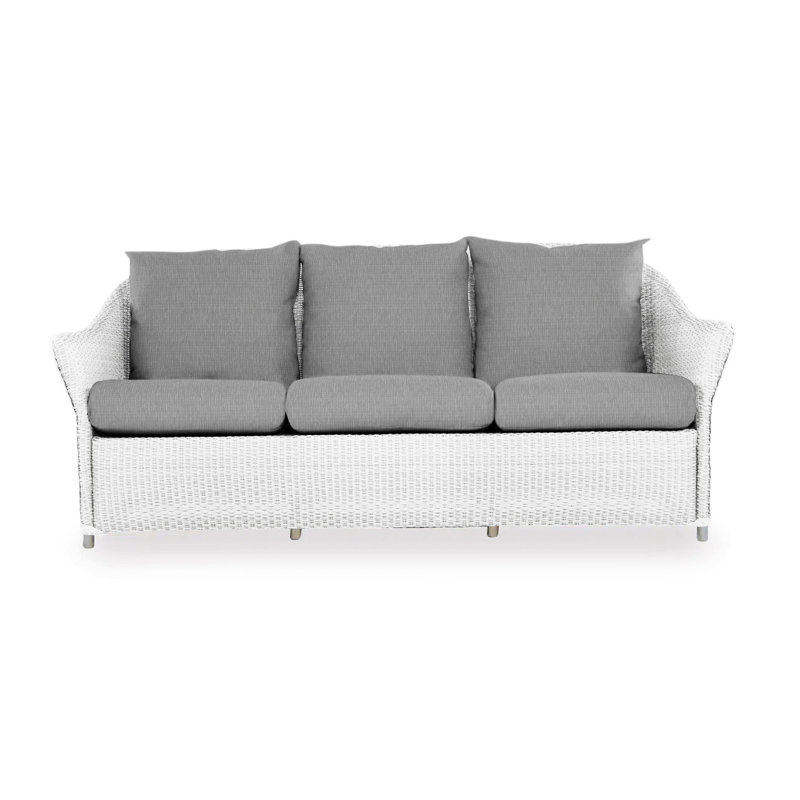 Weekend Retreat Outdoor 3 - Seat Patio Sofa, White, Serena Floral Meadow