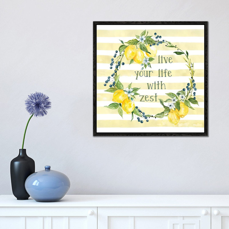 Life With Zest by Carol Robinson - Print on Canvas, 45.72 cm H x 45.72 cm W, Black Framed