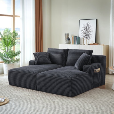 Chaise longue double compressible avec porte-gobelets