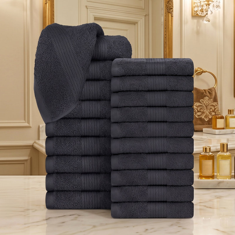  100% Cotton 600 GSM Washcloths, Grey