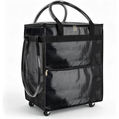 Sac à roulettes pliable avec roulettes à 360 ° et poignée télescopique, chariot utilitaire pliable robuste de 66 lb, l 16 po x P 14 po x H 21 po, sac d'épicerie et de lessive peu encombrant pour les courses quotidiennes