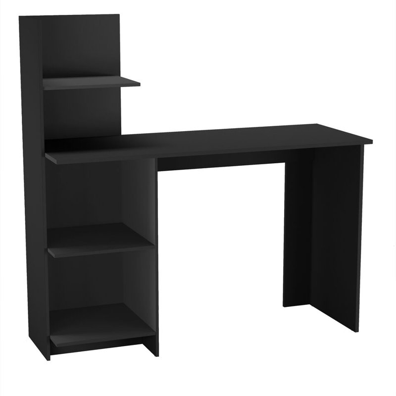 Sevik Solid Wood Computer Desk, Black