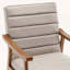 Fauteuil d'appoint de style Mid-Century moderne, fauteuil en microfibre d'aspect cuir avec structure en bois massif avec accoudoirs à structure ouverte, siège et coussin de dossier rembourrés pour le salon