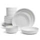 over&back Rimmed 16-Piece Semi Hand-Finished Stoneware Dinnerware Set, Service for 4