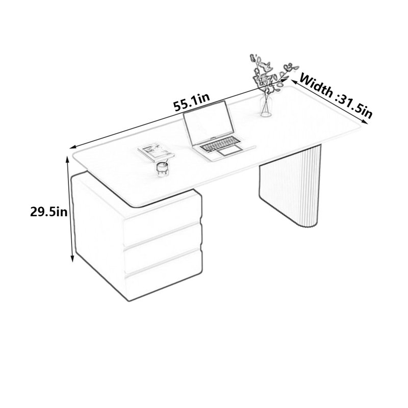 Chilliwack Desk, 29.5" H x 55.1" W x 31.5"  D