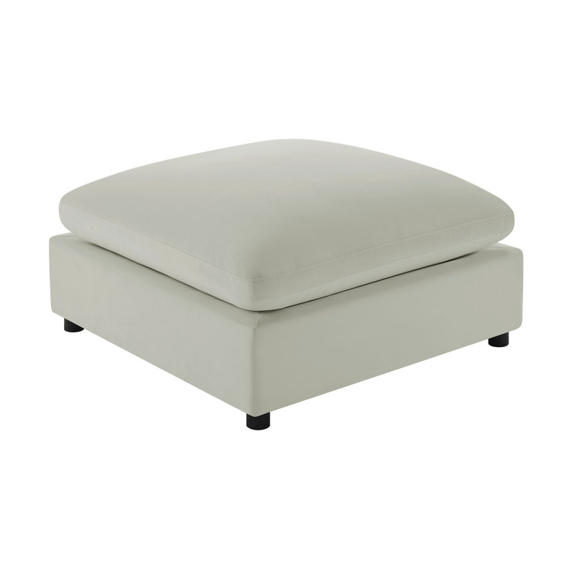 Caylie Ivory Fabric Ottoman