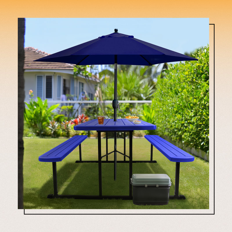 Heavy-Duty Folding Picnic Table , Blue