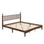Structure de lit plateforme très grand en bois massif avec tête de lit en bois avec tête de lit en forme de gourde, cadre de lit de style rétro, aucun sommier requis