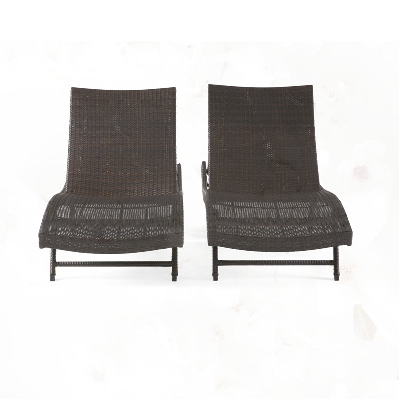 PE WICKER CHAISE, Brown Multi, 2