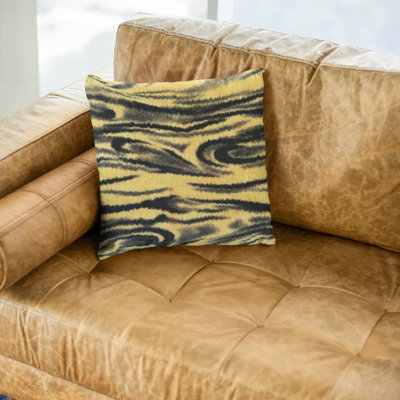 Plutus Yellow Galaxy Animal Faux Fur Luxury Throw Pillow Square