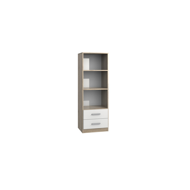 Pablo 135cm H x 46cm W Standard Bookcase, Oak/White