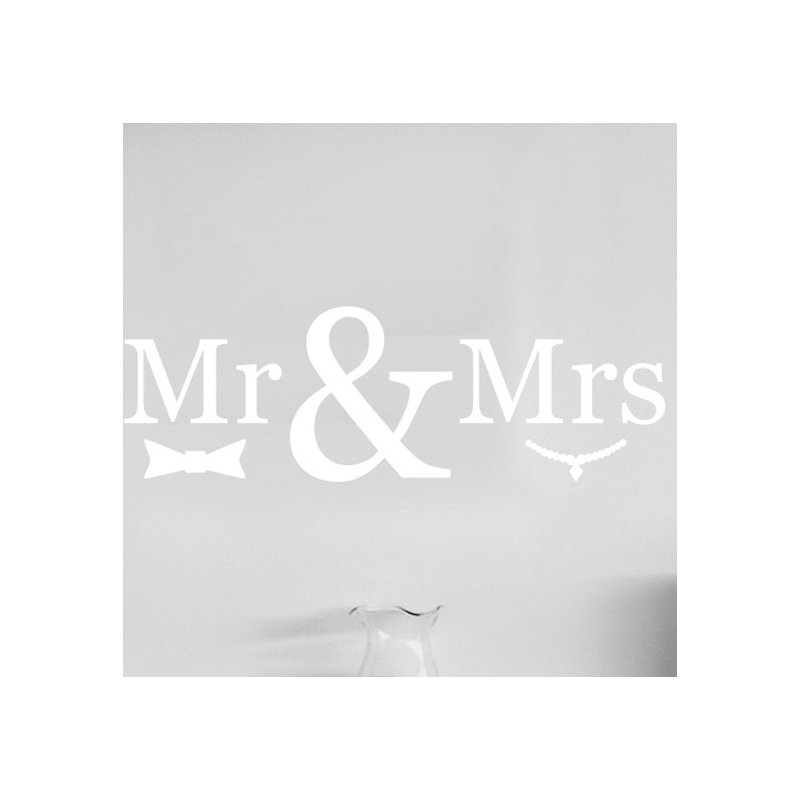 Mr Mrs Wall Sticker, Large, White