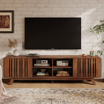 Regal TV Stand for TVs up to 75'',Entertainment Center Sliding Door