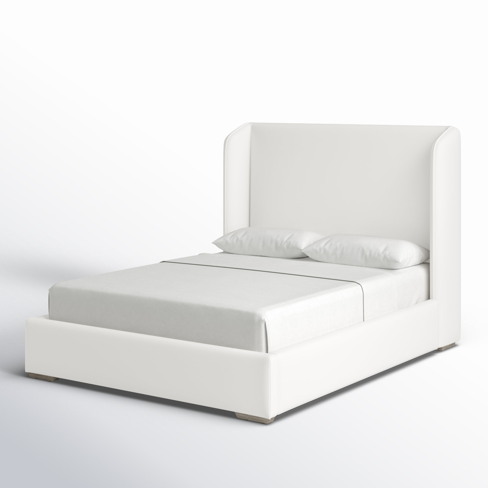Italia Wingback Oak Bed, King