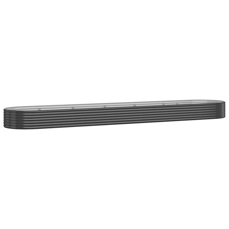Catalapa Metal Raised Garden Bed, 14.2" H x 199.6" W x 39.4" D, Anthracite