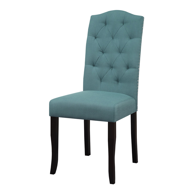Chaise de salle à manger revêtue Murray, Paon