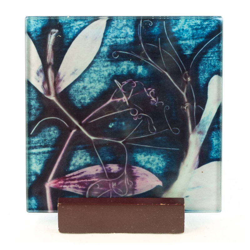 Glass Square 1 Piece Coaster, Purple